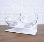 New Inclined Food Cat Ear Oblique Mouth Transparent Single Pet Bowl